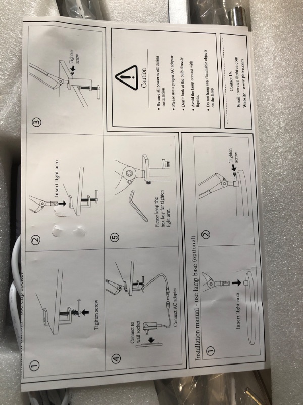 Photo 2 of *SEE NOTES PHIVE Architect Lamp/LED Task Lamp with Clamp, Metal Swing Arm Desk Lamp (Eye-Care Technology, Dimmable, 6-Level Dimmer / 4 Lighting Modes with Touch Control, Memory Function, Office Light) Silver