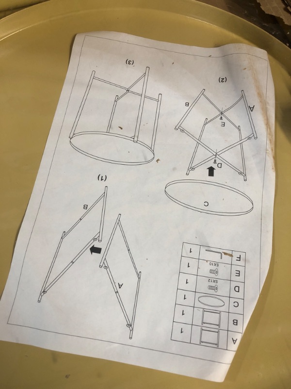 Photo 3 of *SEE NOTES HollyHOME Tray Metal End Table, Sofa Table Small Round Side Tables, Anti-Rust and Waterproof Outdoor & Indoor Snack Table, Accent Coffee Table,?H? 20.28" x?D? 16.38", Latte Yellow