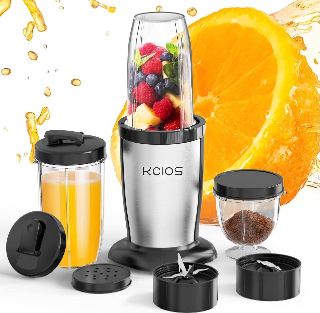 Photo 1 of *SEE NOTES OIOS PRO 850W Bullet Personal Blender for Shakes and Smoothies, Protein Drinks, 11 Pieces Set Blender for Kitchen Baby Food with Ultra Smooth 6-Edge Blade, Coffee Grinder for Beans, Nuts, Spices, 2x17 Oz + 10 Oz Large & Small To-Go Cups, 2 Spou