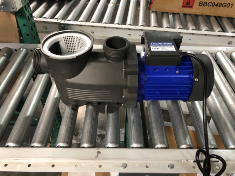 Photo 2 of *UNTESTED* Aquastrong 1.5 HP In/Above Ground Pool Pump with Timer, 220V, 8100GPH, High Flow, Powerful Self Primming Swimming Pool Pumps with Filter Basket