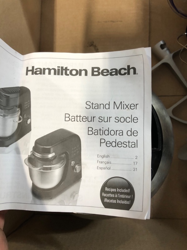 Photo 3 of (SEE NOTES) Hamilton Beach Electric Stand Mixer, 4 Quarts BLACK