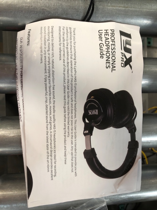 Photo 4 of [USED] LyxPro HAS-15 Studio Headphones Closed-back Over the ear headphone with Detachable Cables