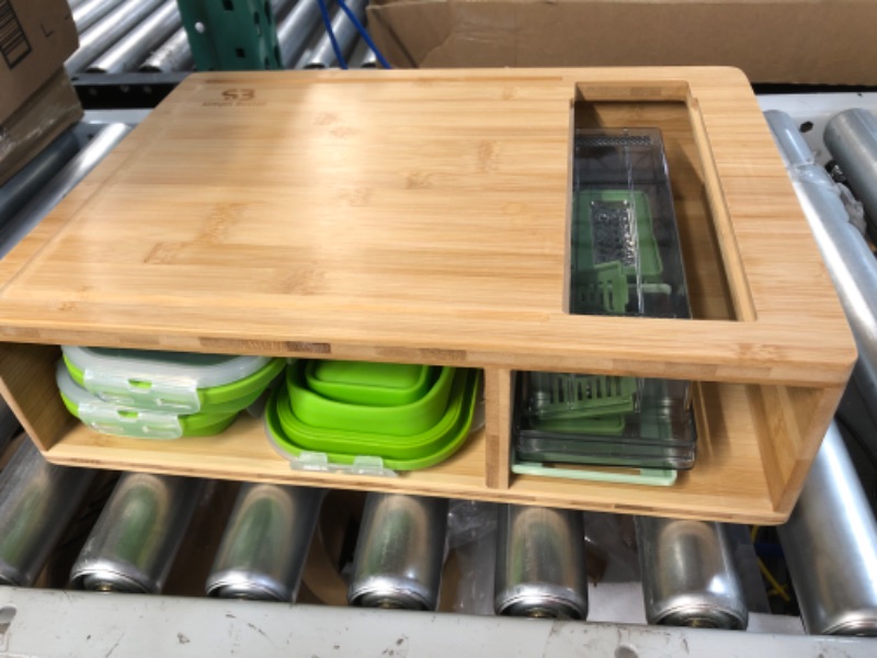 Photo 2 of [USED] Cutting Board with Collapsible Containers and Graters