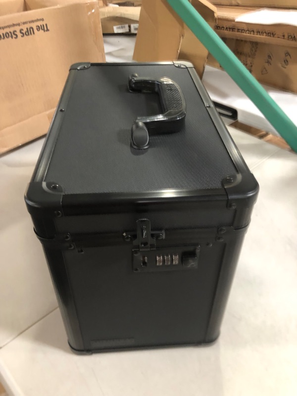 Photo 1 of Vaultz Locking Ammo Crate - Metal Storage Box for Ammunition w/ Combination Lock and Tether Black