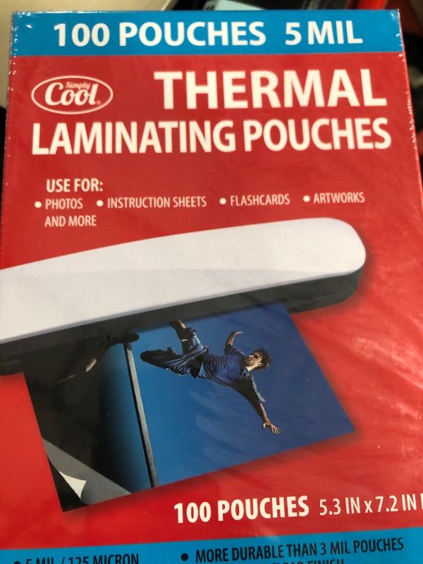 Photo 1 of 100 PC LAMINATION POUCHES 