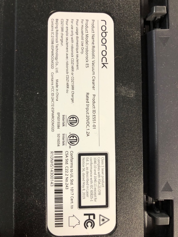 Photo 4 of **SEE NOTES**
Roborock E5 Mop Robot Vacuum and Mop, Self-Charging Robotic Vacuum Cleaner, 2500Pa Strong Suction, Wi-Fi Connected, APP Control, Compatible with Alexa, (Renewed) E5 Mop Black