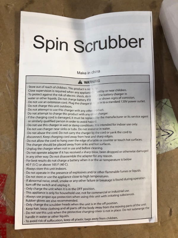 Photo 2 of **SEE NOTES**
Electric Spin Scrubber, GOFOIT Cordless Shower Scrubber for Cleaning Bathroom, Tile, Floor, Tub and Power Cleaning Brush with Adjustable Extension Handle and 5 Replaceable Rotating Brush Heads Black Electric Spin Scrubber