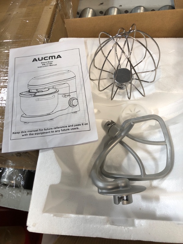 Photo 1 of ***ITEM WILL NOT TURN ON****SOLD FOR PARTS****
Aucma Stand Mixer,6.5-QT 660W 6-Speed Tilt-Head Food Mixer, Kitchen Electric Mixer with Dough Hook, Wire Whip & Beater 