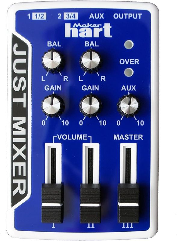 Photo 1 of [stock photo similar] JUST MIXER Audio Mixer - Battery/USB Powered Portable Pocket Audio Mixer w/ 3 Stereo Channels (3.5mm) Plus On/Off