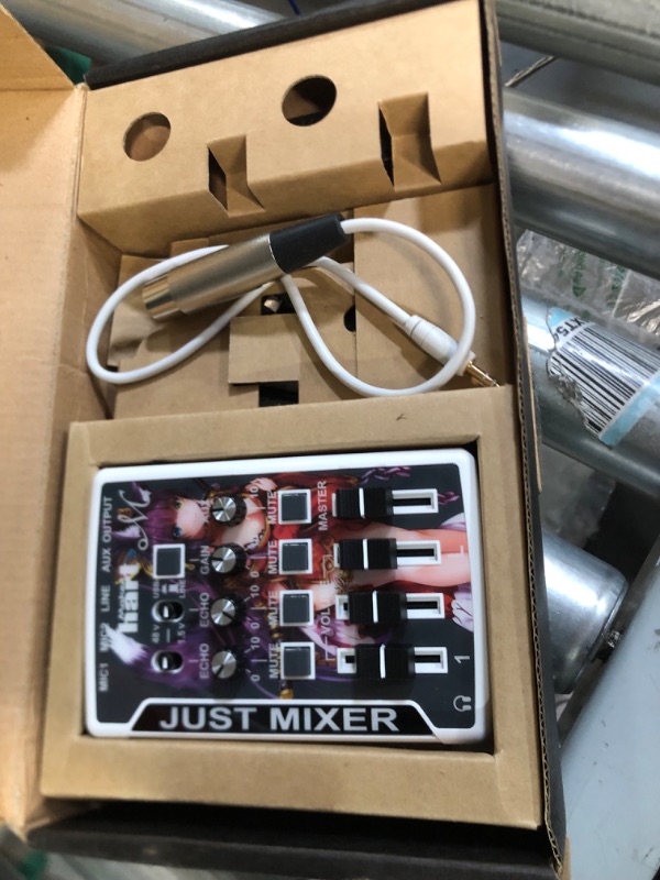 Photo 2 of [stock photo similar] JUST MIXER Audio Mixer - Battery/USB Powered Portable Pocket Audio Mixer w/ 3 Stereo Channels (3.5mm) Plus On/Off