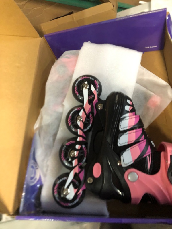 Photo 3 of Nyctus Adjustable Kids Inline Skates with Light up Wheels, Inline Roller Skates for Beginners, 