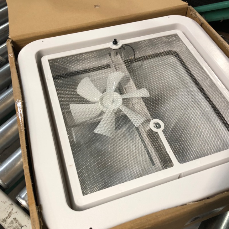 Photo 4 of Leisure Coachworks 14" RV Trailer Roof Vent Complete 12 Volt Fan w/White lid and Interior Garnish