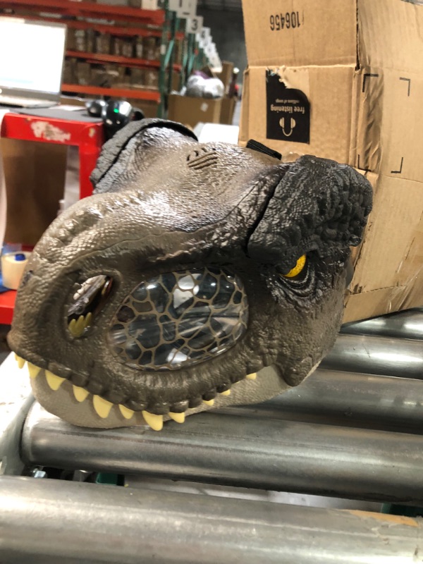 Photo 4 of ?Jurassic World Dominion Dinosaur Mask Tyrannosaurus Rex Chomp N Roar with Motion and Sounds, T Rex Costume for Kids Role-Play ???? 