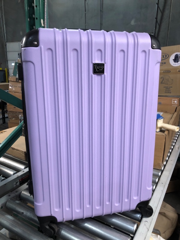 Photo 4 of **BROKEN HANDLE ON SMALL SUITCASE**
Travelers Club Midtown Hardside Luggage Travel Set, Lilac, 4-Piece Set 4-Piece Set Lilac