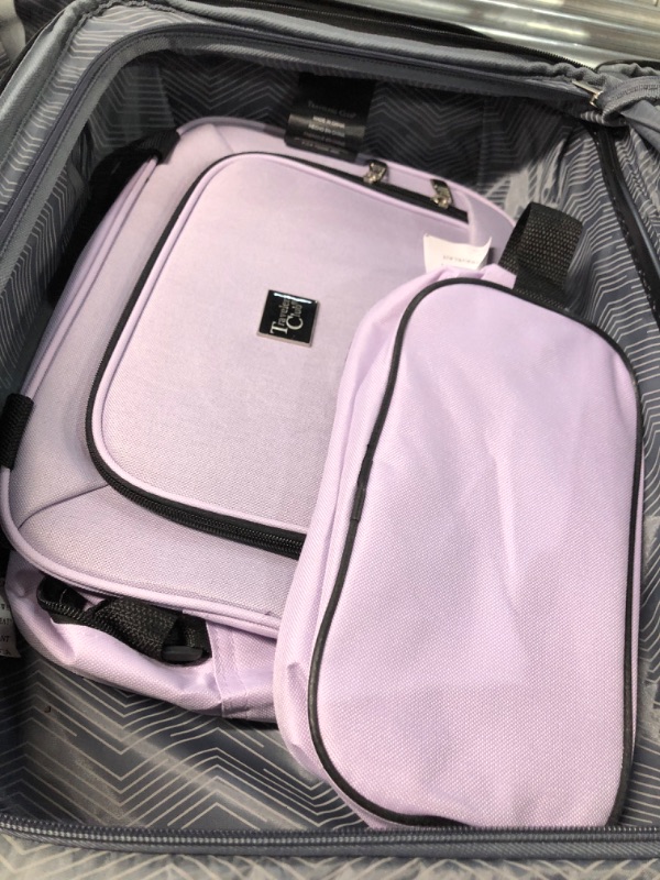 Photo 2 of **BROKEN HANDLE ON SMALL SUITCASE**
Travelers Club Midtown Hardside Luggage Travel Set, Lilac, 4-Piece Set 4-Piece Set Lilac