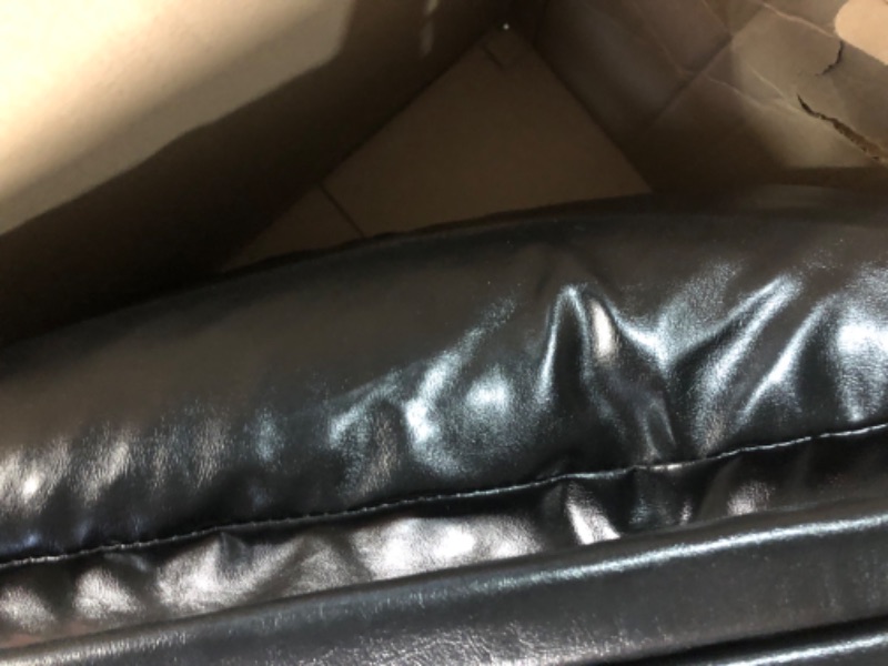 Photo 1 of ***MISSING PARTS - NONFUNCTIONAL - FOR PARTS - SEE NOTES***
Lamerge Leather Accent Chair, PU Leather, Black