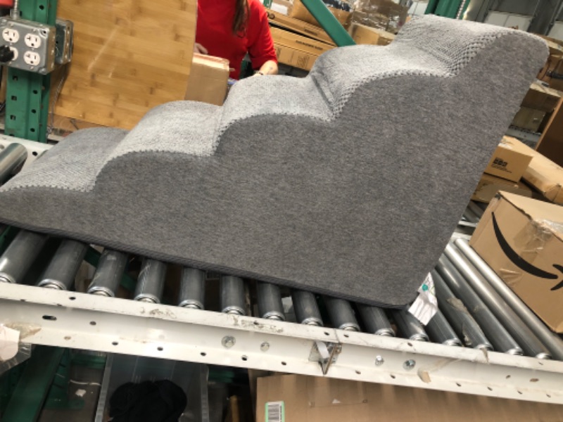 Photo 3 of (USED/See NOtes) EHEYCIGA Dog Stairs for High Beds,  Fleece Grey 5-Step