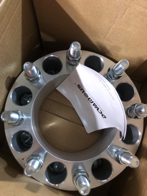 Photo 3 of DCVAMOUS 4PC 8x6.5 Wheel Spacers 3 Inch with 14x1.5 Studs Compatible with Chevy GMC 8 Lug 8x165.1 for 1999-2010 Sierra Silverado 2500 3500 | 1997-2022 Express Savana 2500 3500 | 2014-2022 RAM2500 3500 3 Inch-4 PCS