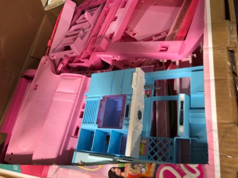 Photo 2 of *USED* Barbie Dreamhouse 2023, Pool Party Doll House with 75+ Pieces and 3-Story Slide, Barbie House Playset, Pet Elevator and Puppy Play Areas?