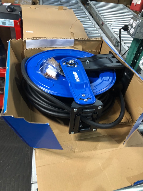 Photo 2 of **PARTS** **HOSE WILL NOT RETRACT** Kobalt Pro Retractable Reel w/3/8-in x 50-Ft Rubber Hose