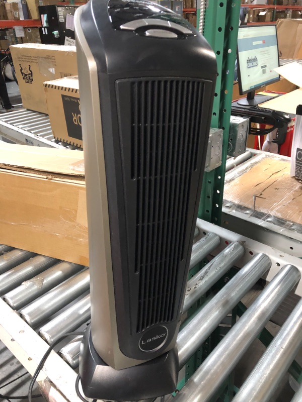 Photo 4 of *PARTS ONLY DOES NOT FUNCTION-MISSING REMOTE*
Lasko Oscillating Ceramic Tower Space Heater, 22.5 Inches, Grey/Black