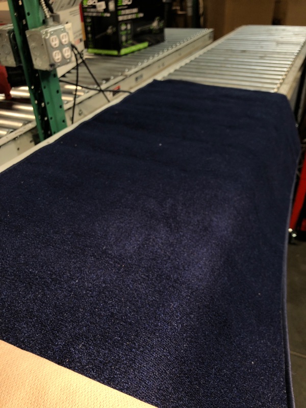 Photo 4 of PREVIOUSLY OWNED-  Solid Navy Blue Runner Rug with Rubber Backing Non Slip- 2'7" x 9'10"