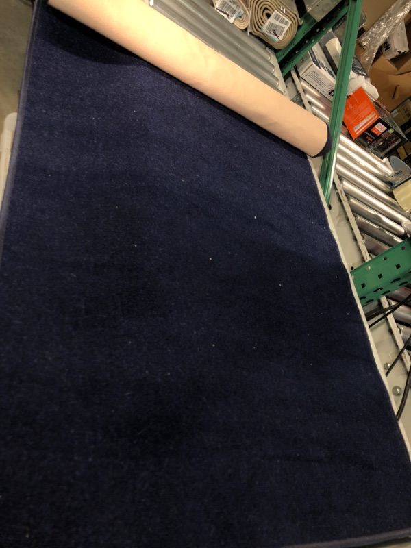 Photo 2 of PREVIOUSLY OWNED-  Solid Navy Blue Runner Rug with Rubber Backing Non Slip- 2'7" x 9'10"