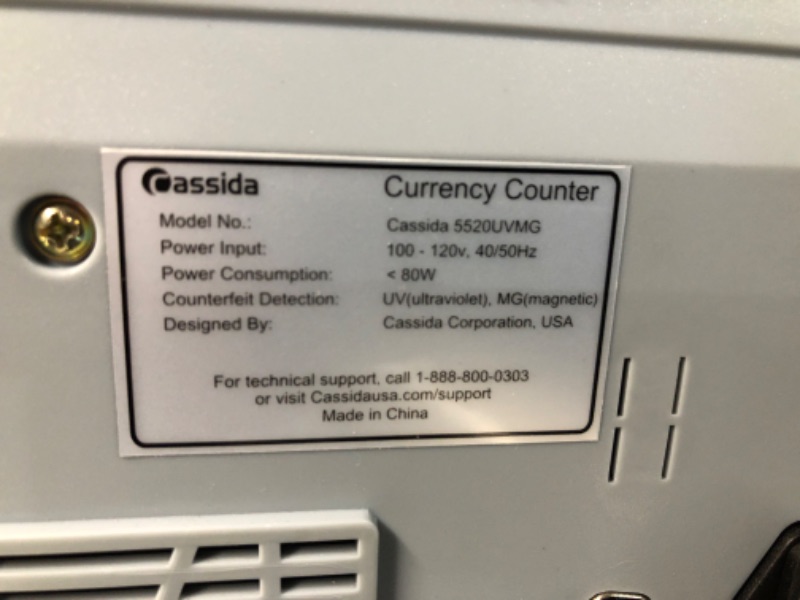 Photo 4 of PREVIOUSLY OWNED-  USA Money Counter with ValuCount, UV/MG/IR Counterfeit Detection