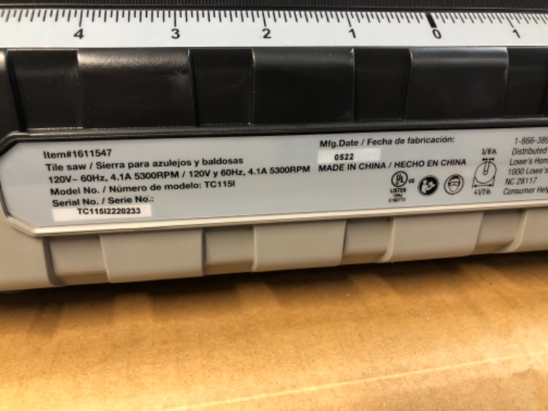 Photo 1 of PREVIOUSLY OWNED-  Project Source 4.5-in 4.1-Amp Tabletop Corded Tile Saw
