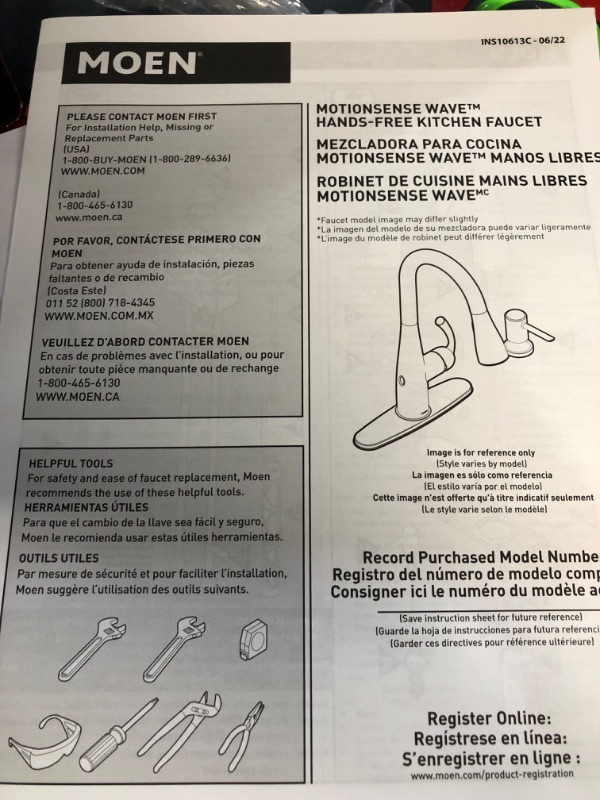 Photo 1 of **SEE NOTES** Moen Spot Resist Touchless One-Handle Kitchen Faucet  DARK BROWN