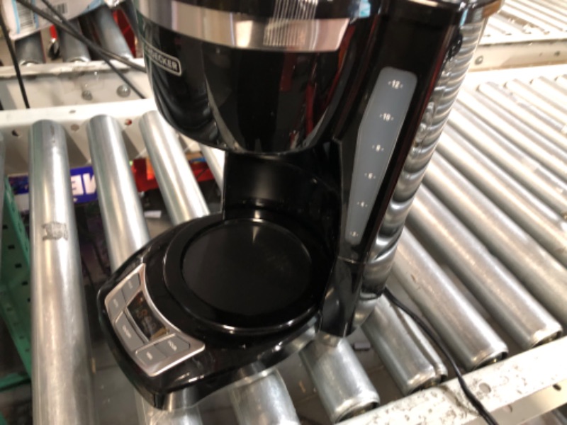 Photo 2 of **BROKEN HANDLE**
Black+Decker CM1160B 12-Cup Programmable Coffee Maker, Black/Stainless Steel