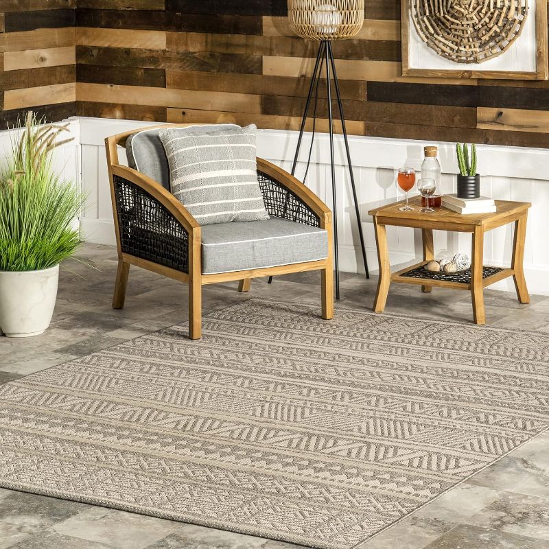 Photo 1 of **SEE NOTES** nuLOOM Abbey Tribal Striped Indoor/Outdoor Runner Rug, 4'X6'