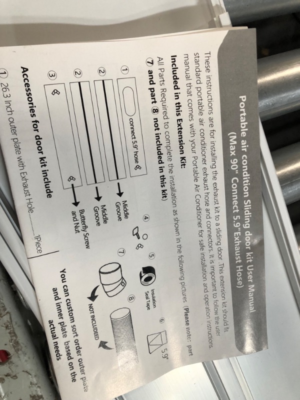 Photo 1 of  Portable Air Conditioner Sliding Door AC Vent Kit,