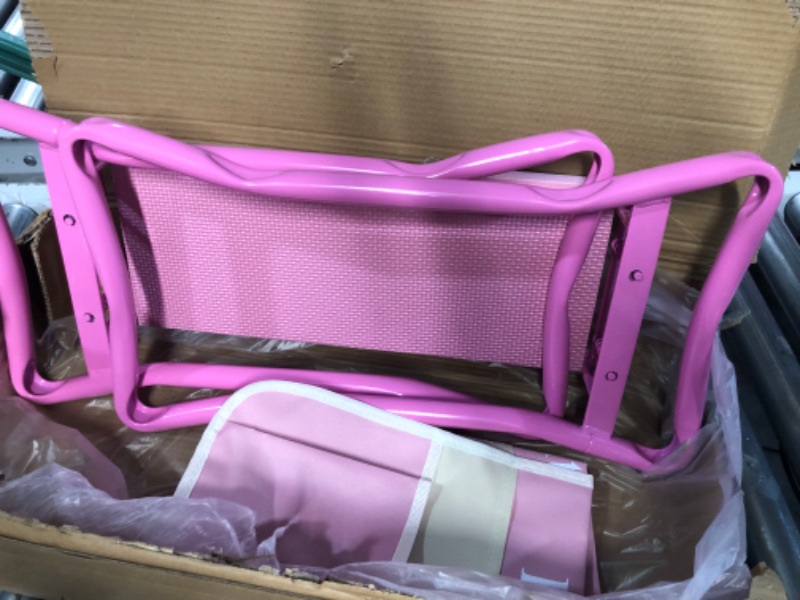 Photo 3 of Besiter Garden Kneeler and Seat, (Pink with 2 Pouches, Gloves and Belt)