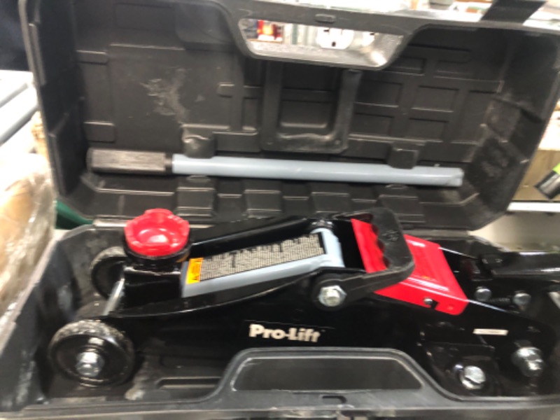 Photo 3 of Pro-LifT F-2315PE Grey Hydraulic Trolley Jack Car Lift with Blow Molded Case-3000 LBS Capacity, 12 Inch Black