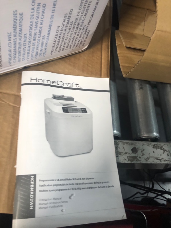 Photo 6 of (USED AND FOR PARTS ONLY)HomeCraft HCPBMAD2WH Bread Maker s 2 Lb. Loaf Size, 3 Crust Options, 12 Programmable Settings, White