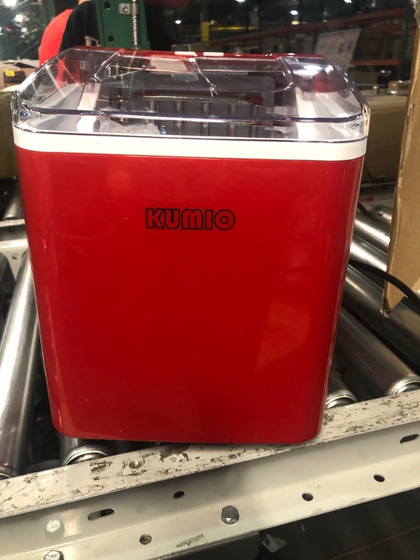 Photo 2 of **SEE NOTES
**KUMIO Countertop Ice Maker, Quiet Ice Machine with Ice Scoop & Basket, Red