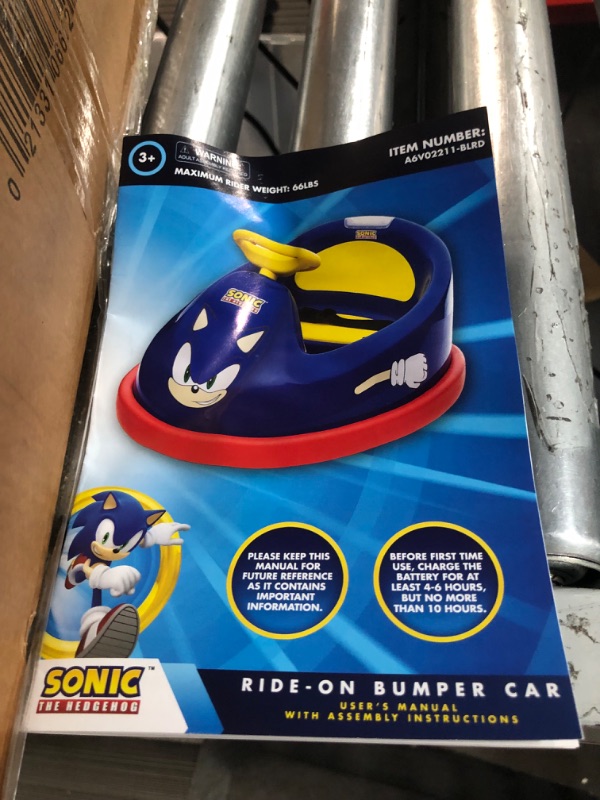 Photo 4 of **SEE NOTES
**Sonic The Hedgehog Bumper Car for Kids, 2 Speed Electric Bumper Car Vehicle, Toddler Bumper Car with Remote Control and 360 Degree Turning, 12V 20W Motor, LED Lights, Gifts for Toddlers Ride On Bumper Car