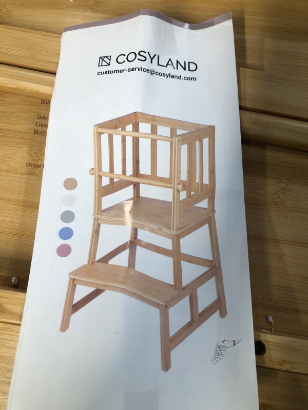 Photo 2 of ***NOT FUNCTIONAL - FOR PARTS - NONREFUNDABLE - SEE NOTES***
  COSYLAND Nursery Kids Kitchen Step Stools, 17.8"D x 17.7"W x 89.3"H