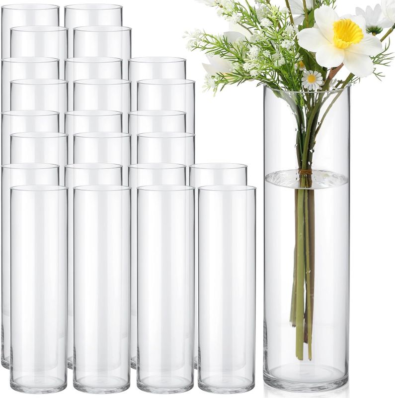 Photo 1 of **SEE NOTES** 24 Pack Glass Cylinder Vases Tall Vases for Centerpiece Floating Candle Holder