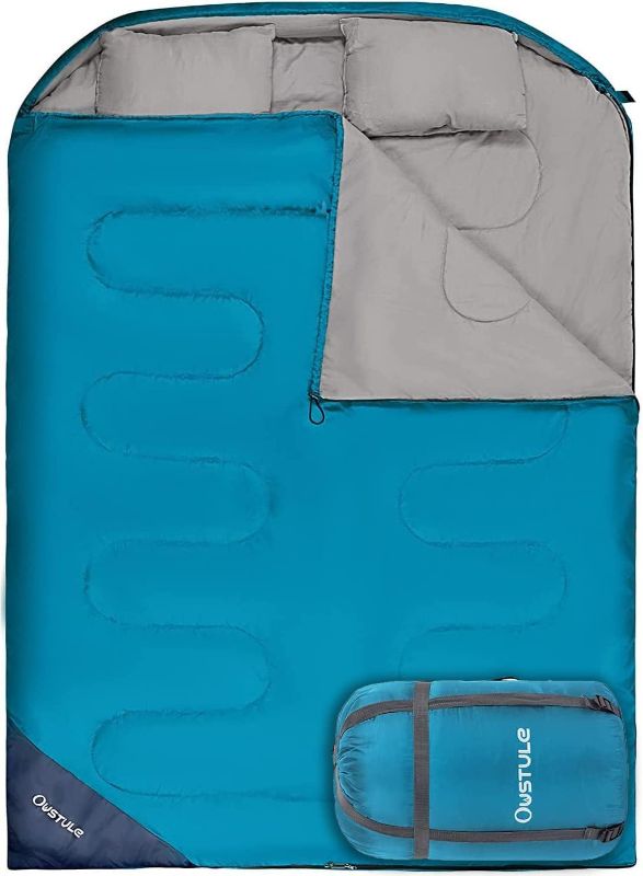 Photo 1 of **SEE NOTES** OUSUTLE Double Sleeping Bag for Adults, 2 Person Sleeping Bag with 2 Pillows for