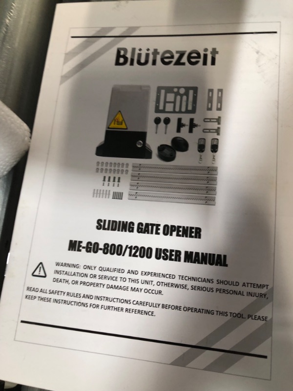 Photo 6 of Blütezeit Automatic Sliding Gate Opener 2640LB Rack Driven 3/4HP with 2 Remote Controls Infrared Sensor, Up To 40FT 2640 lb