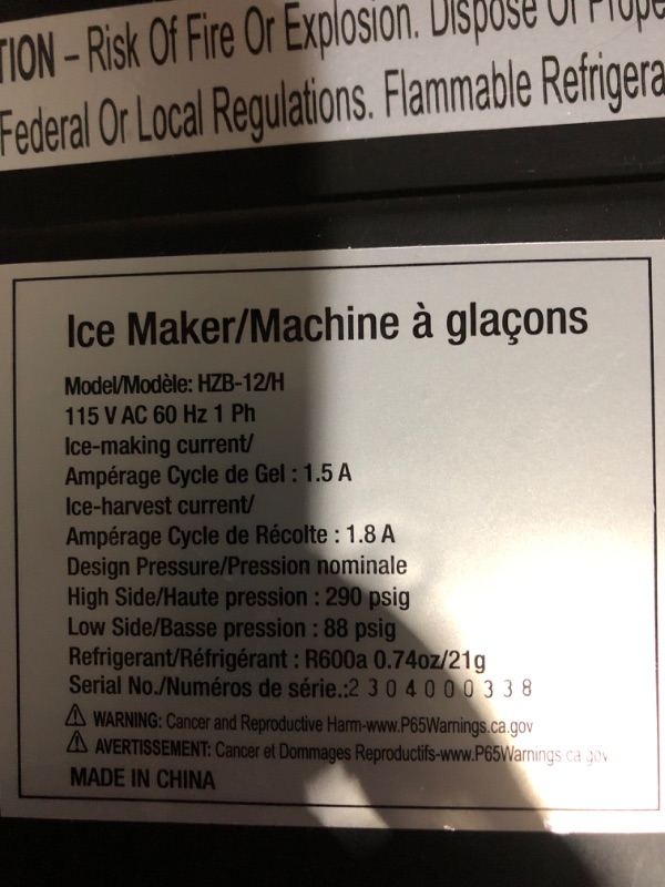 Photo 4 of * powers on * missing pieces * 
Simple Deluxe Ice Maker Machine for Countertop, 26lbs Ice/24Hrs