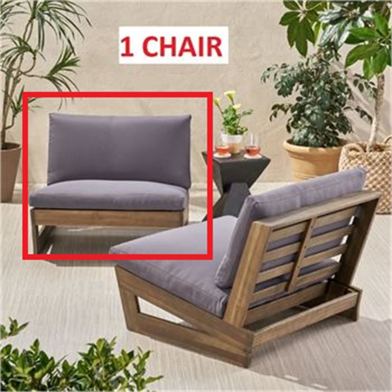 Photo 1 of **SEE NOTES** OUTDOOR WOODEN ARMLESS CLUB CHAIR- GRAY FINISH 