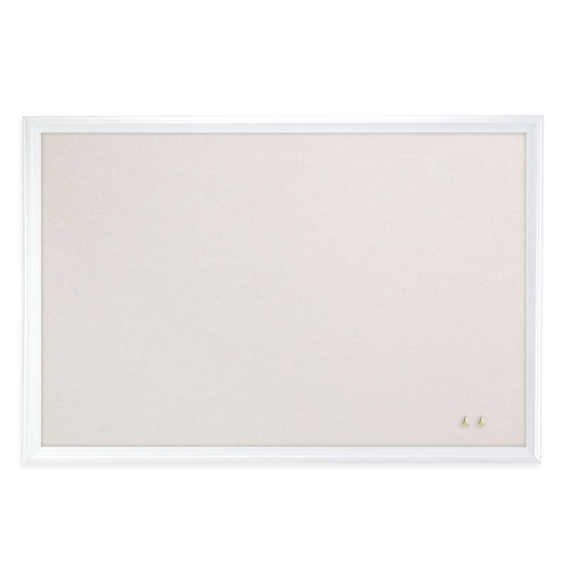 Photo 1 of U Brands White 30" X 20" Framed Linen Bulletin Board | 
