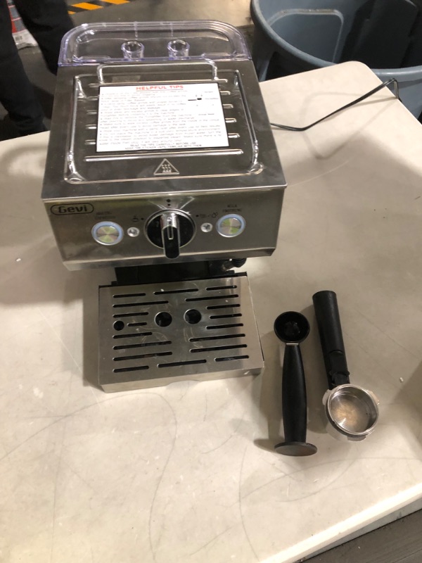 Photo 3 of **USED**POWERS ON**
Gevi Espresso Machines 15 Bar with Adjustable Milk Frother Wand Expresso Coffee Machine for Cappuccino, Latte, Mocha, Machiato, 1.5L Removable Water Tank, Double Temperature Control System, 1100W Pattern Stainless Steel