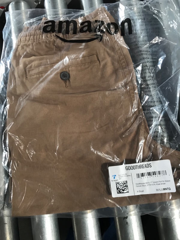 Photo 2 of Goodthreads Men's 11" Inseam Pull-On Stretch Canvas Short X-Small Khaki Brown