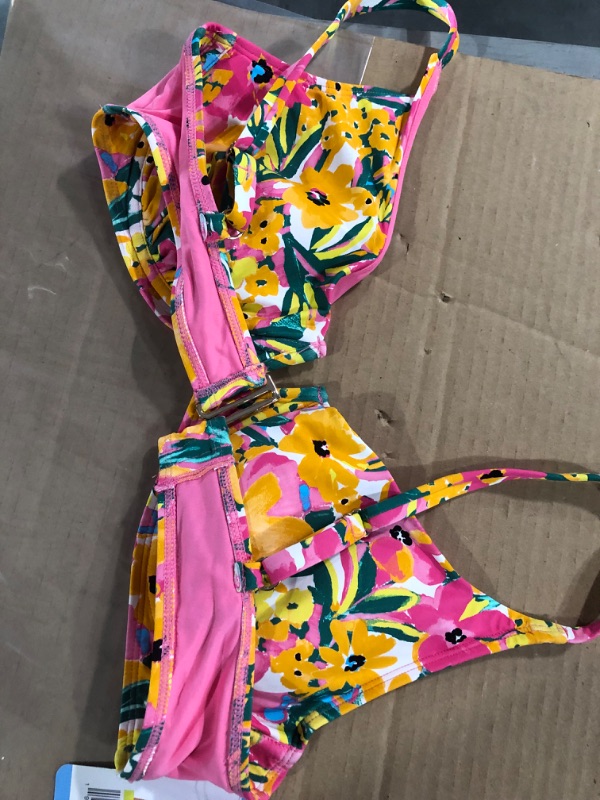 Photo 2 of Anne Cole Limited Edition Ladies Swim V-Wire Bikini Top (Sunshine Floral XL)
