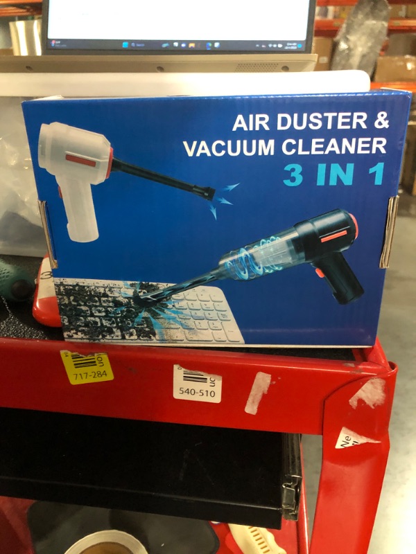 Photo 2 of Meudeen Electric Rechargeable Air Duster for Computer Cleaning- Compressed Air Duster- Mini Vacuum- Keyboard Cleaner 3-in-1