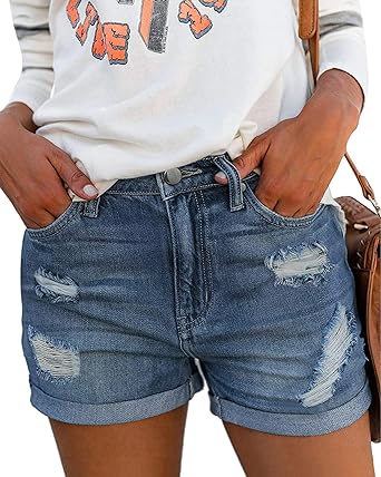 Photo 1 of * women's large * 
MODARANI Women's Cut Off Denim Jean Shorts Ripped Distressed